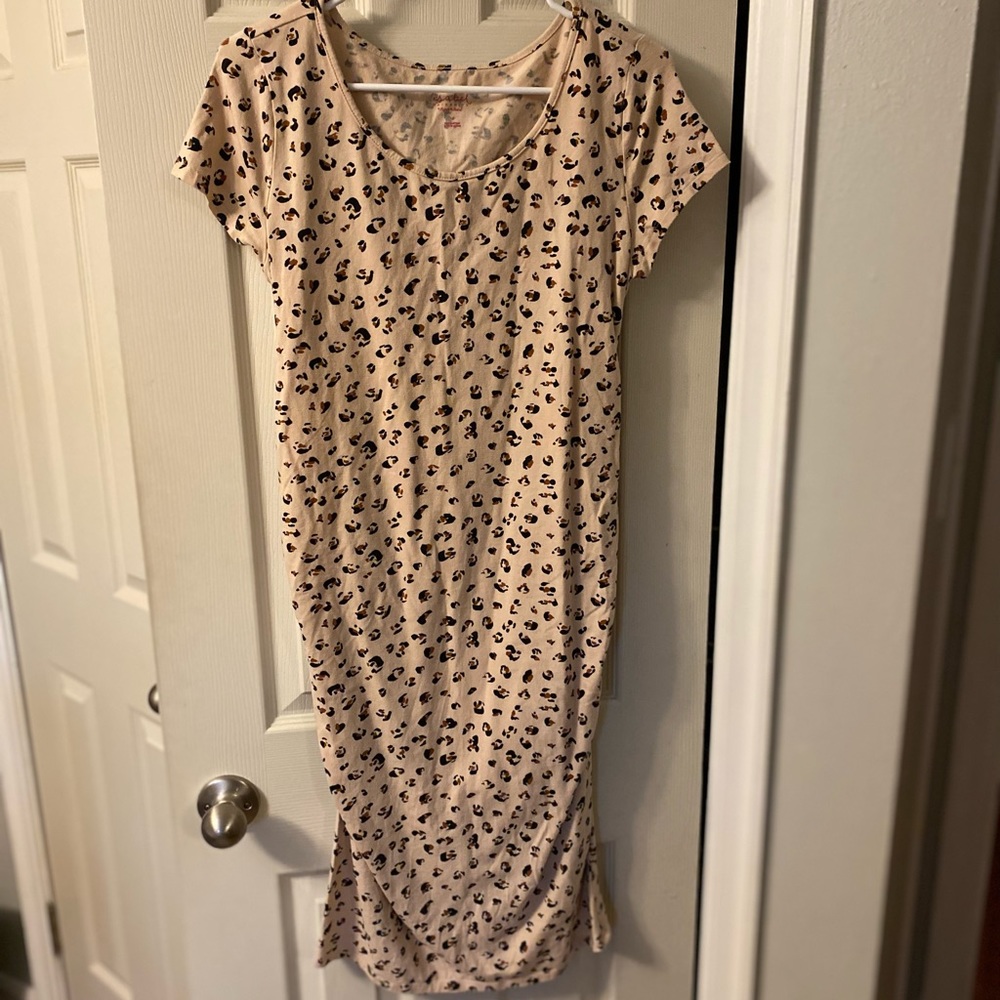 Animal Print Fitted Isabel Maternity Dress